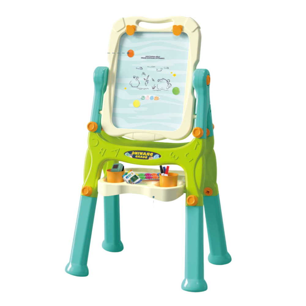 Tabla educativa fata-verso magnetica si creta cu accesorii si raft organizator [4]