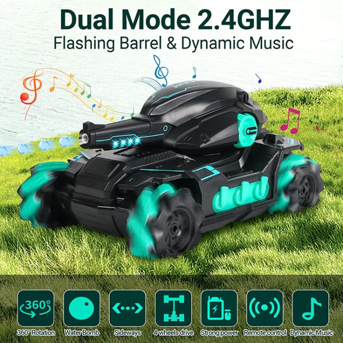 Tanc RC control gesturi 14+ cu bile apă – jucărie avansată Bebelul [4]