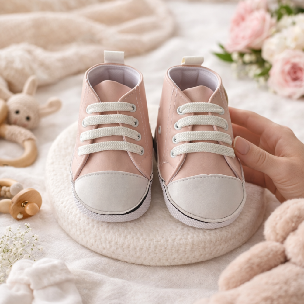 Tenisi BOAC roz bebelusi cu sireturi [5]