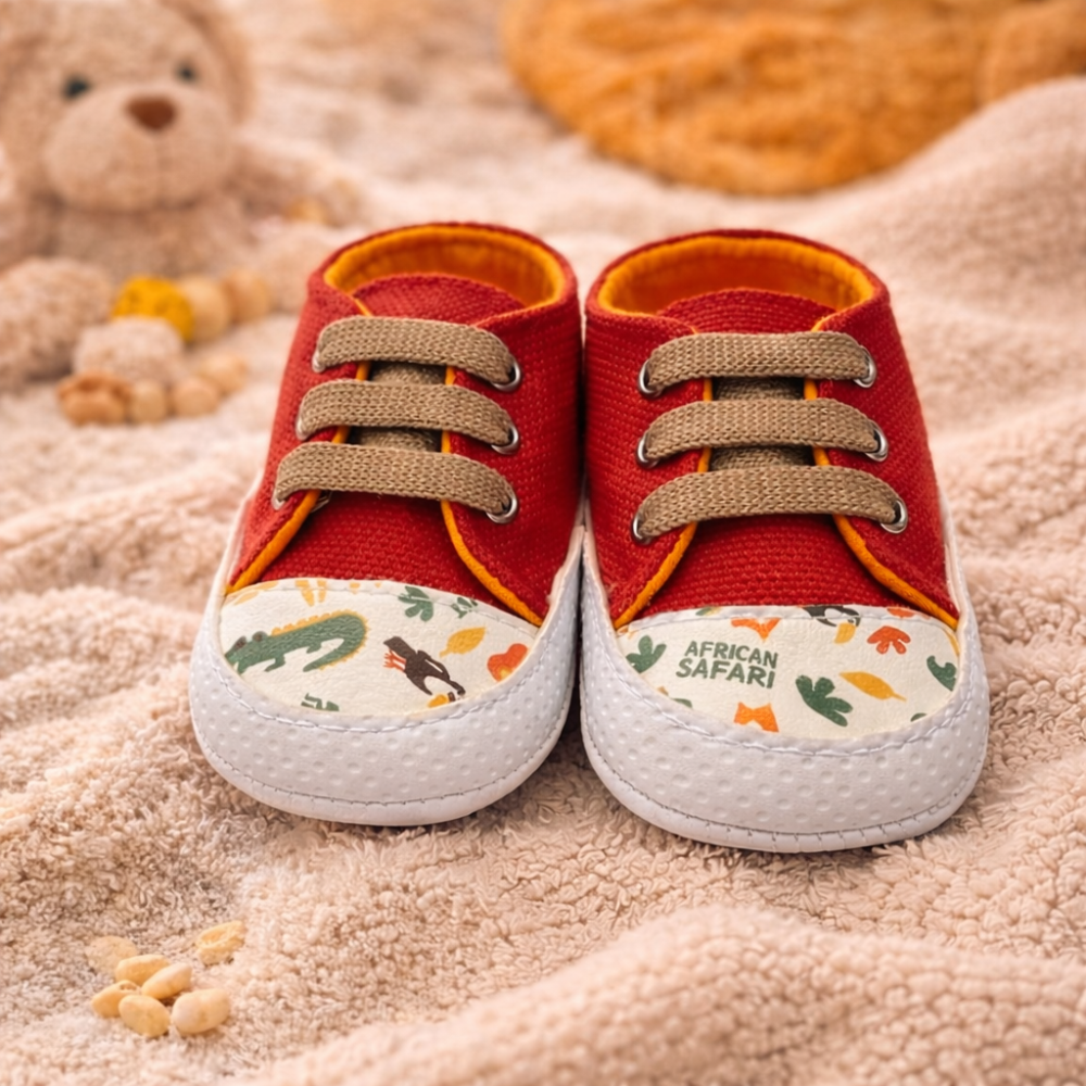 Tenisi rosii bebe imprimeu safari - Patinni [2]