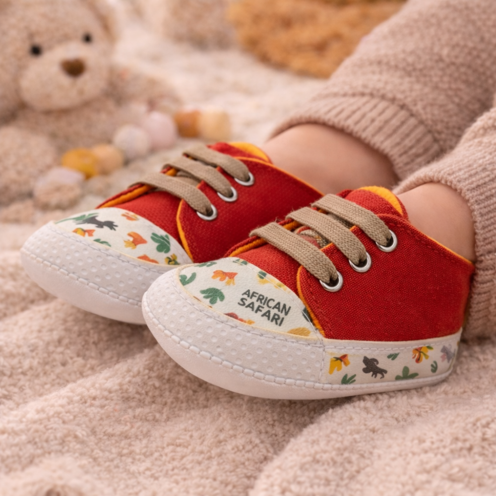 Tenisi rosii bebe imprimeu safari - Patinni [3]