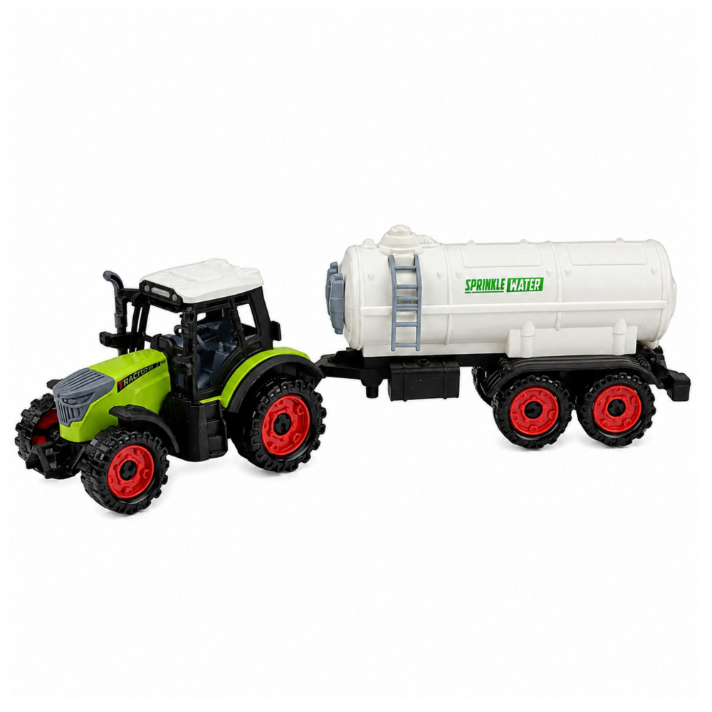 Tractor agricol cu cisterna, tractiune prin frictiune, 34 cm, verde-alb, 3 ani+ [3]