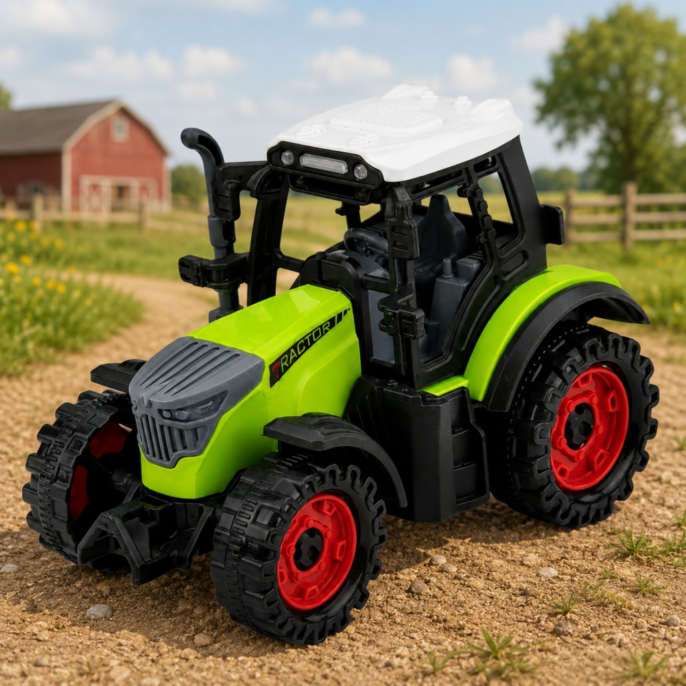 Tractor agricol verde cu roti mari si actionare prin frictiune, 15 cm, 3 ani+ [5]
