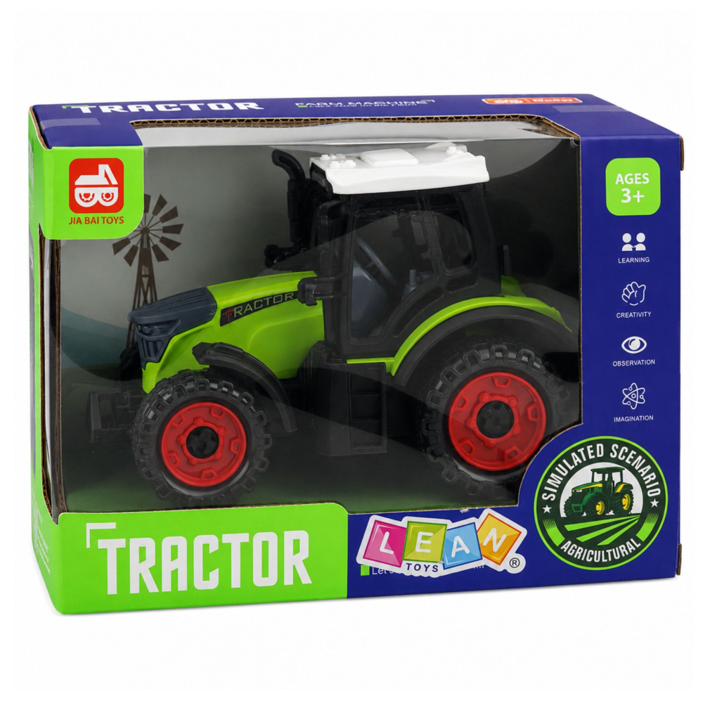 Tractor agricol verde cu roti mari si actionare prin frictiune, 15 cm, 3 ani+ [6]