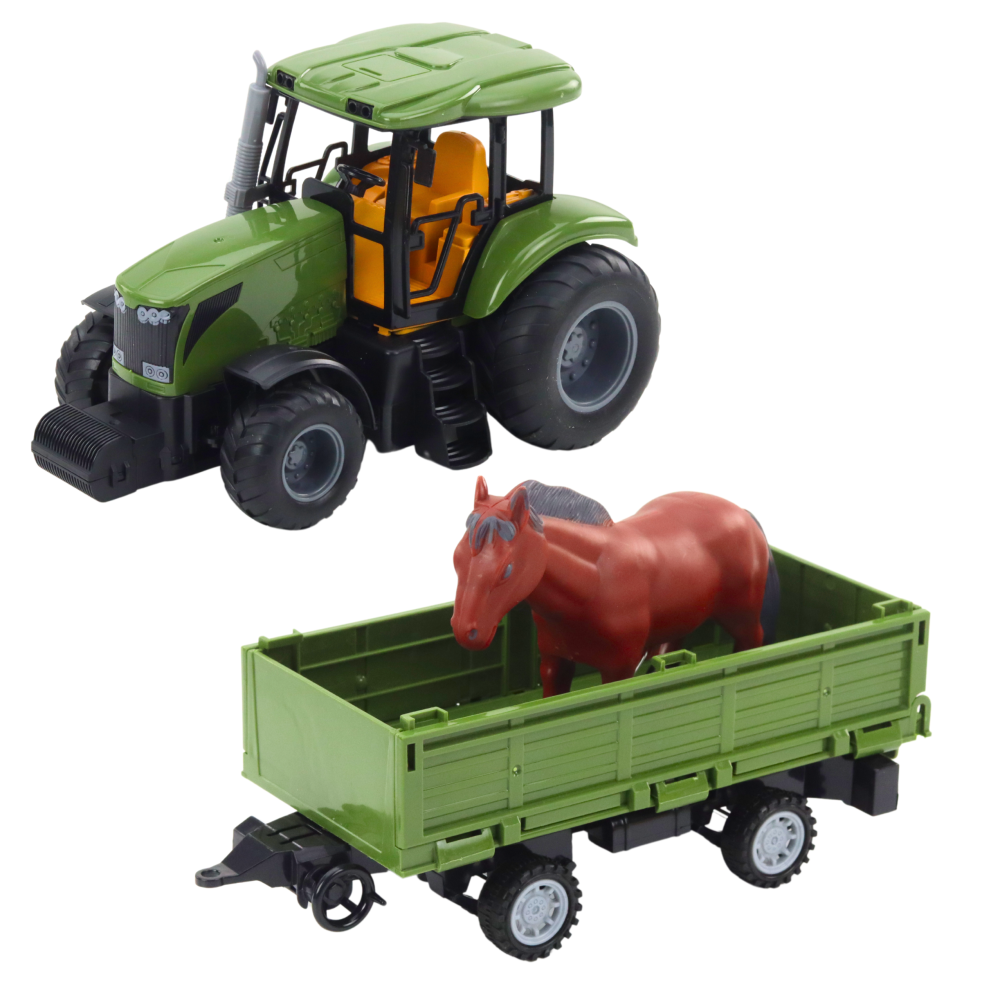 Tractor cu telecomanda cu remorca si cal inclus 48 cm, 8 ani+ [3]