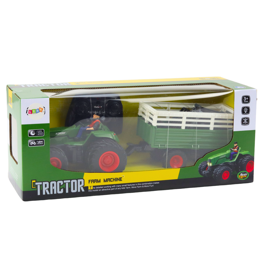 Tractor cu telecomanda cu Remorca si Furca roti duble 1:24, 3 ani+ [4]