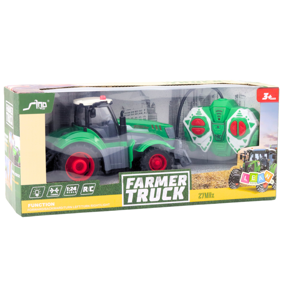 Tractor cu telecomanda Farmer Truck verde 1:24 cu lumini [4]