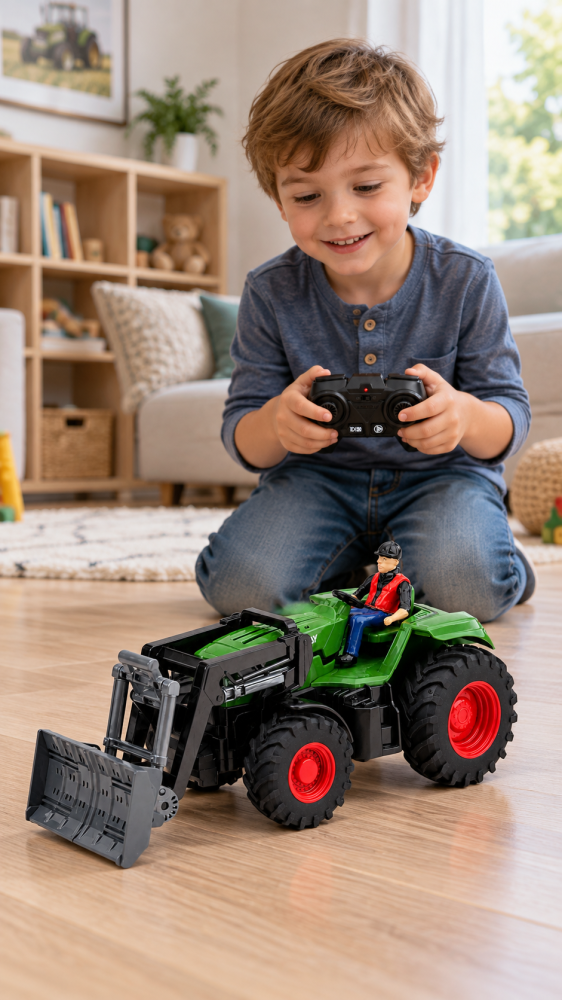 Tractor cu telecomanda si cupa cu figurina fermier 1:24, 3 ani+ [3]