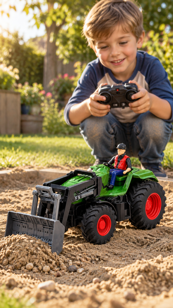 Tractor cu telecomanda si cupa cu figurina fermier 1:24, 3 ani+ [2]