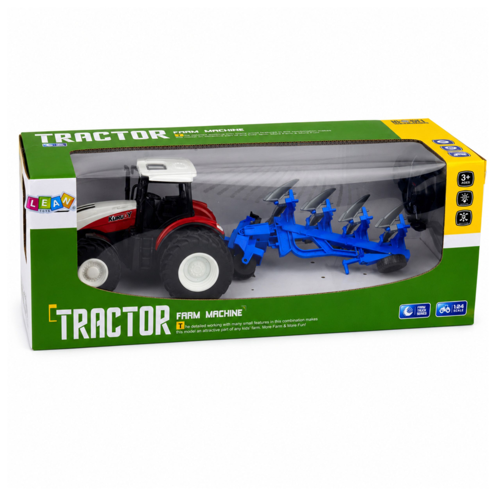 Tractor cu telecomanda si plug cu doua brazde, 1:24, 3 ani+ [6]