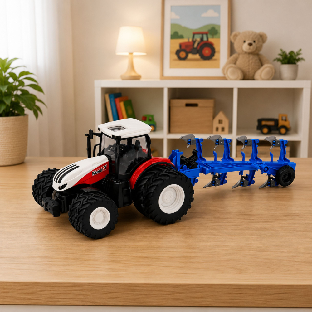 Tractor cu telecomanda si plug cu doua brazde, 1:24, 3 ani+ [4]