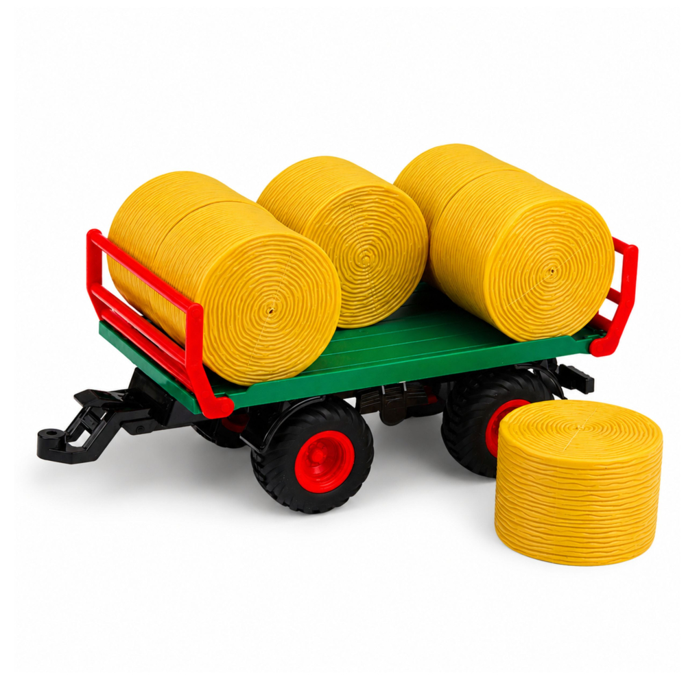 Tractor cu telecomanda si remorca cu baloti de fan 1:24, 3 ani+ [5]