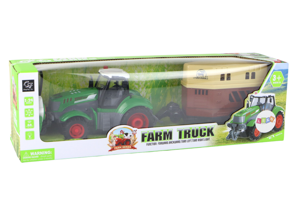 Tractor cu telecomanda si remorca pentru animale 1:24, 3 ani+ [6]