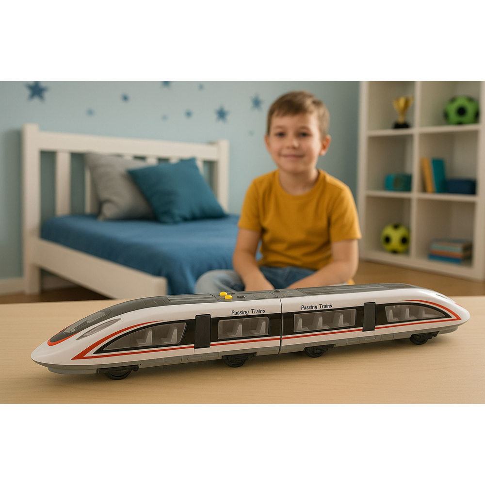 Tren de Pasageri Express cu Usi Care se Deschid, Lumini si Sunete [3]