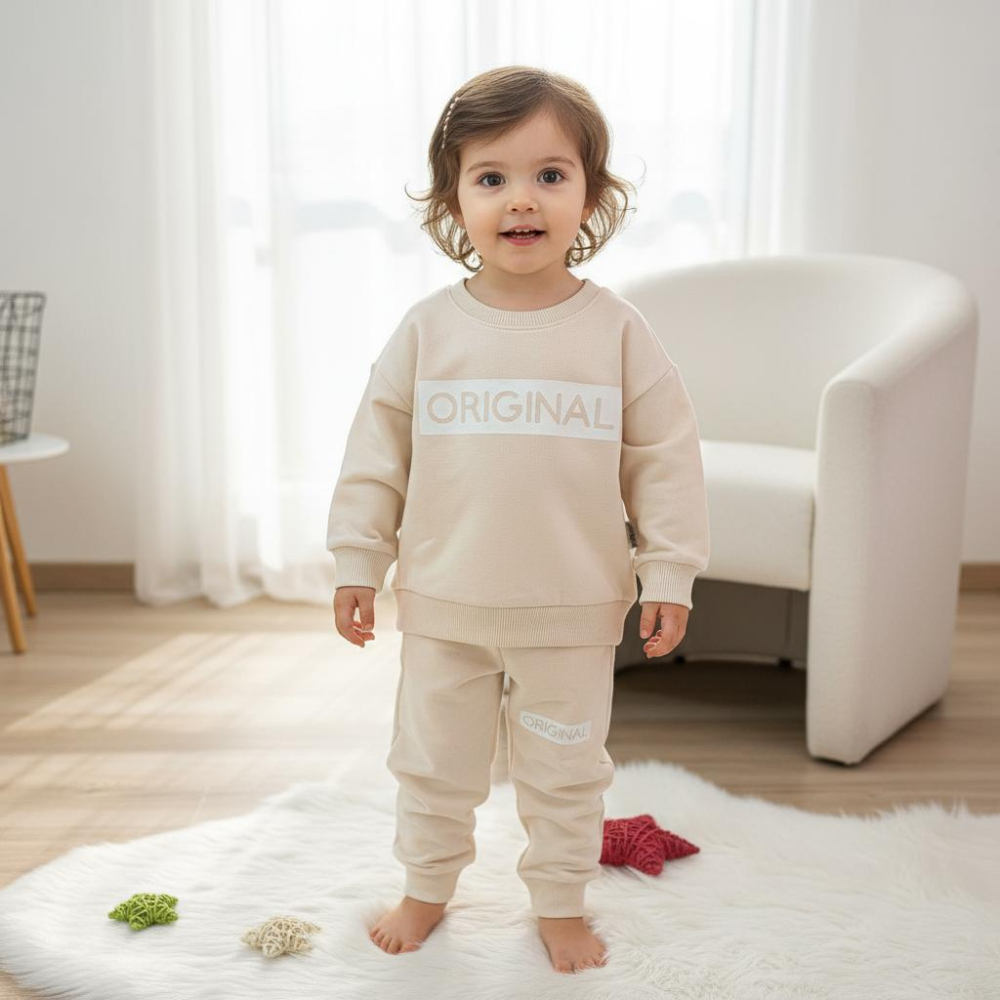 Trening pentru bebelusi Babycoy din bumbac 100% - ORIGINAL - Crem [3]