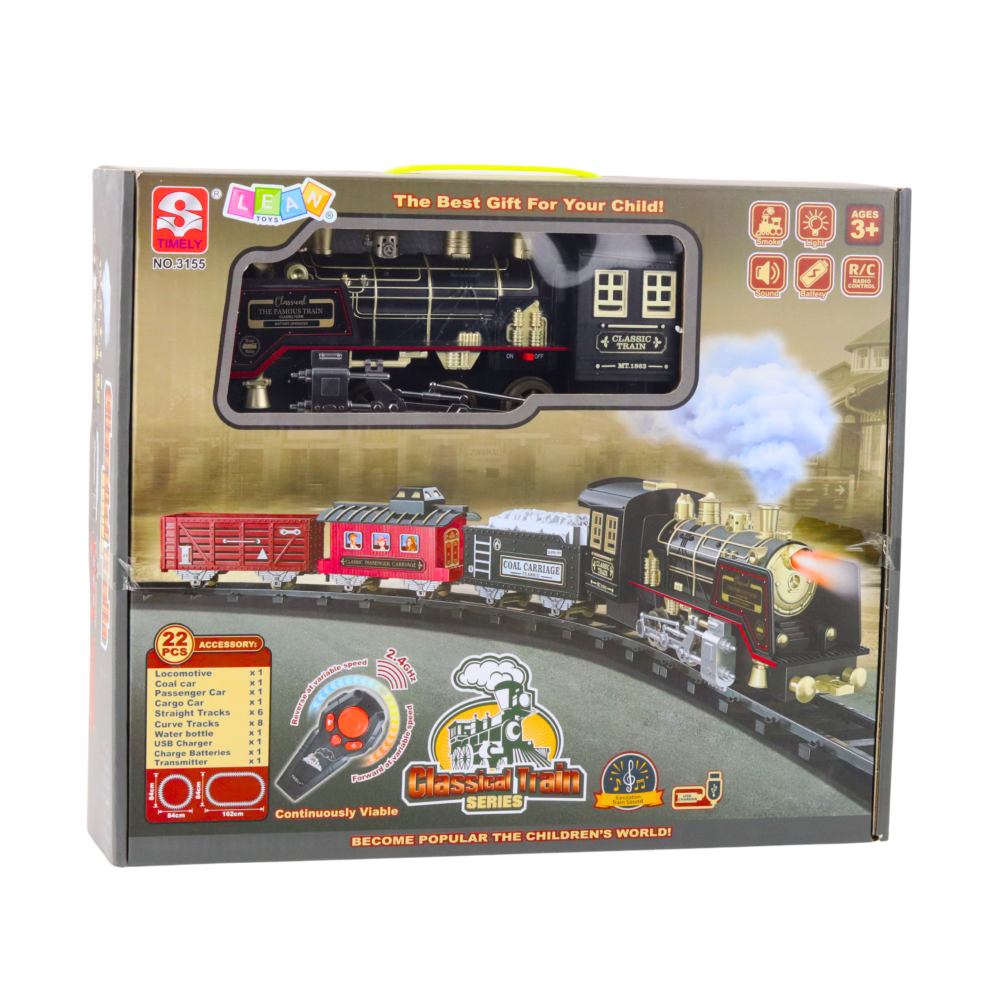 Trenulete R/C Locomotiva cu abur lumini si sunete 22 piese, 3 ani+ [4]