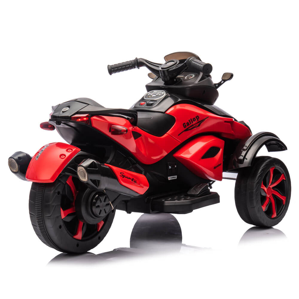 Trike electric copii XB1078 – 2 Motoare 12V, MP3, Lumini LED - Rosu [4]