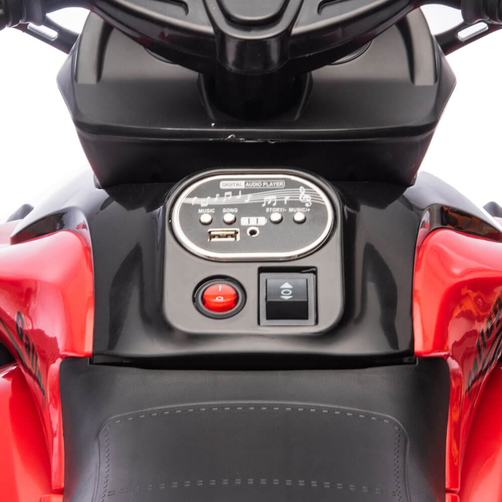 Trike electric copii XB1078 – 2 Motoare 12V, MP3, Lumini LED - Rosu [6]