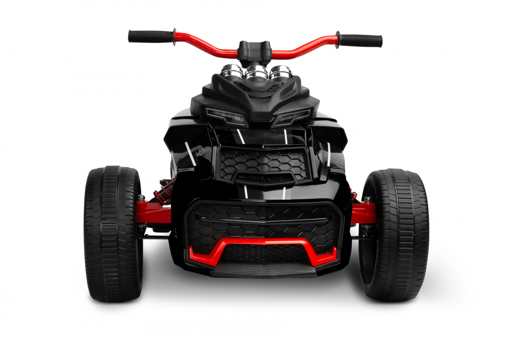 Trike electric cu 2 motoare, panou multimedia cu USB si Bluetooth, NEGRU [3]