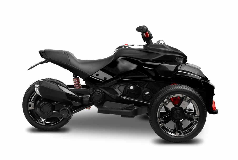 Trike electric cu 2 motoare, panou multimedia cu USB si Bluetooth, NEGRU [9]