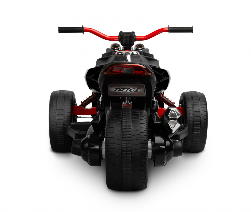 Trike electric cu 2 motoare, panou multimedia cu USB si Bluetooth, NEGRU [7]