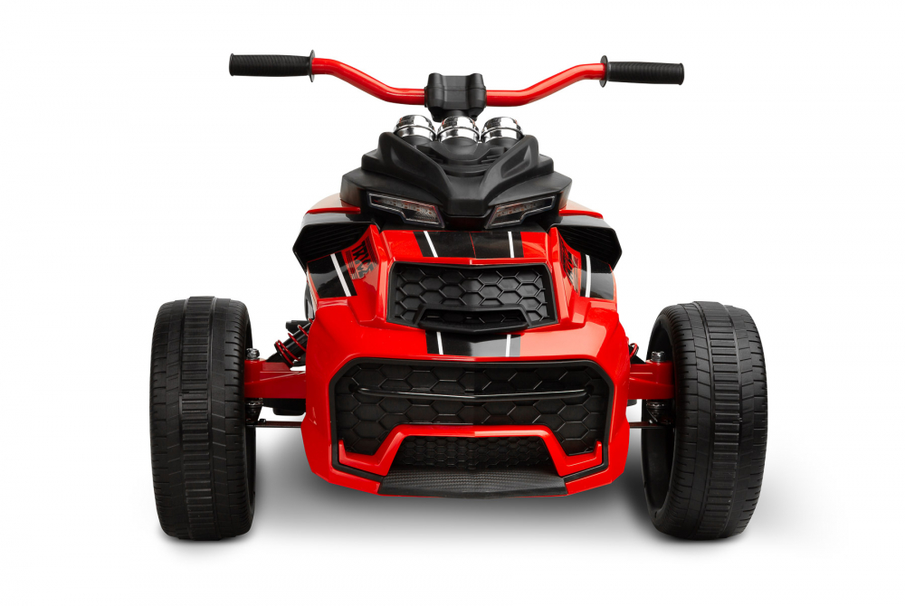 Trike electric cu 2 motoare, panou multimedia cu USB si Bluetooth, rosu [7]