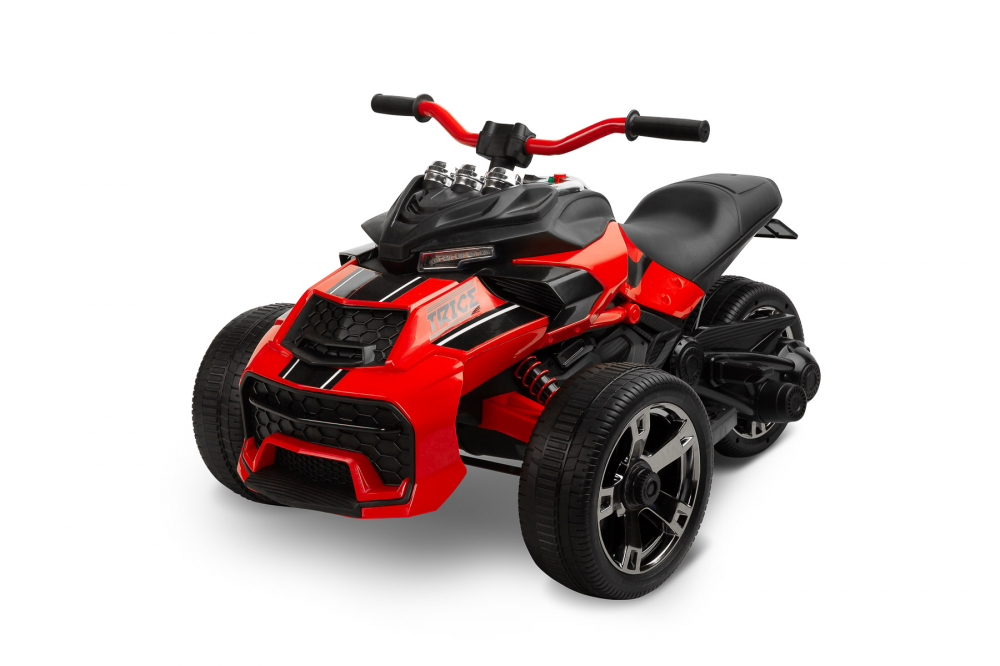 Trike electric cu 2 motoare, panou multimedia cu USB si Bluetooth, rosu [8]