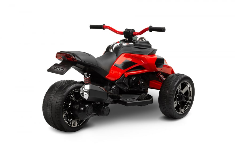 Trike electric cu 2 motoare, panou multimedia cu USB si Bluetooth, rosu [5]
