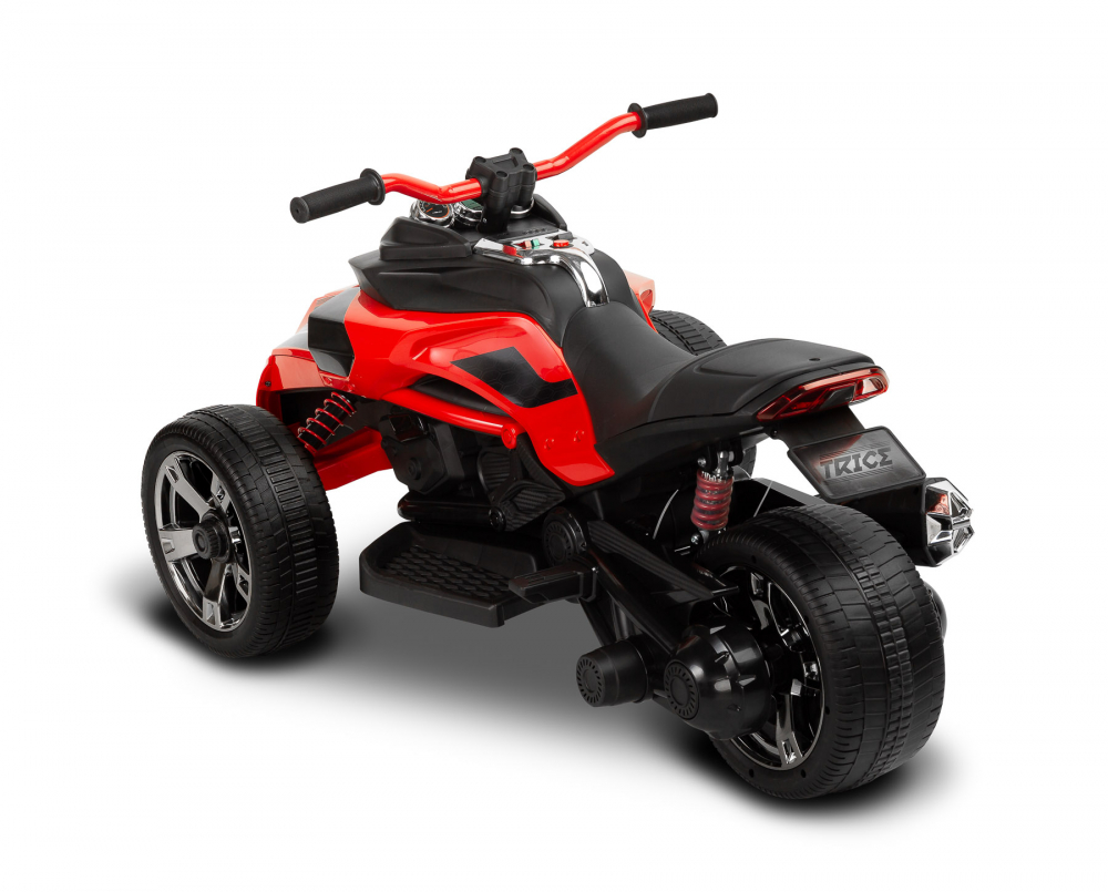 Trike electric cu 2 motoare, panou multimedia cu USB si Bluetooth, rosu [3]