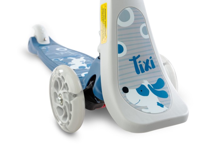 Trotineta cu 3 roti, leduri si sezut pentru copii - Toyz TIXI 2 in 1, baieti [7]