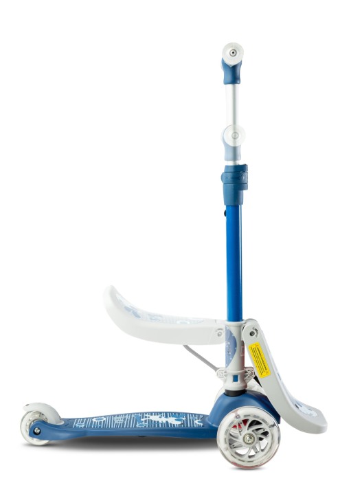 Trotineta cu 3 roti, leduri si sezut pentru copii - Toyz TIXI 2 in 1, baieti [6]