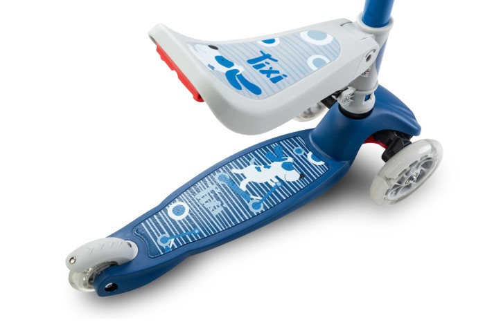 Trotineta cu 3 roti, leduri si sezut pentru copii - Toyz TIXI 2 in 1, baieti [11]