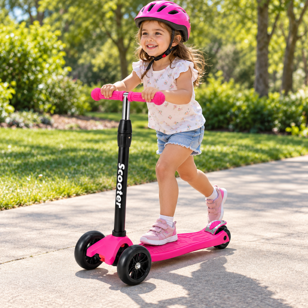 Trotineta pentru fetite Scooter 500A, roz, roti PU, frana spate, max. 40 kg, 3 ani+ [3]
