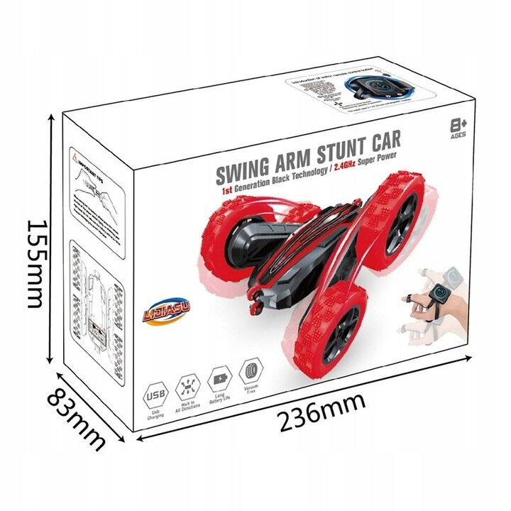 Twister Stunt Car RC cu Telecomanda si Control Gestual, LED, Cascadorii 360 [3]