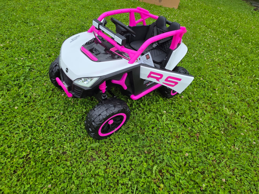 UTV electric Buggy Off-Road pentru copii, 12V 7Ah, 4 motoare 25W, telecomanda parentala, USB, suspensii, roz, 1 loc, 3-8 ani [4]