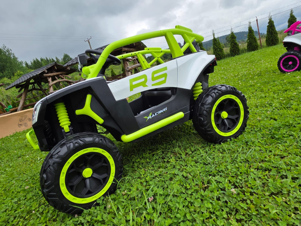 UTV electric Buggy Off-Road pentru copii, 12V 7Ah, 4 motoare 25W, telecomanda parentala, USB, suspensii, verde, 1 loc, 3-8 ani [4]