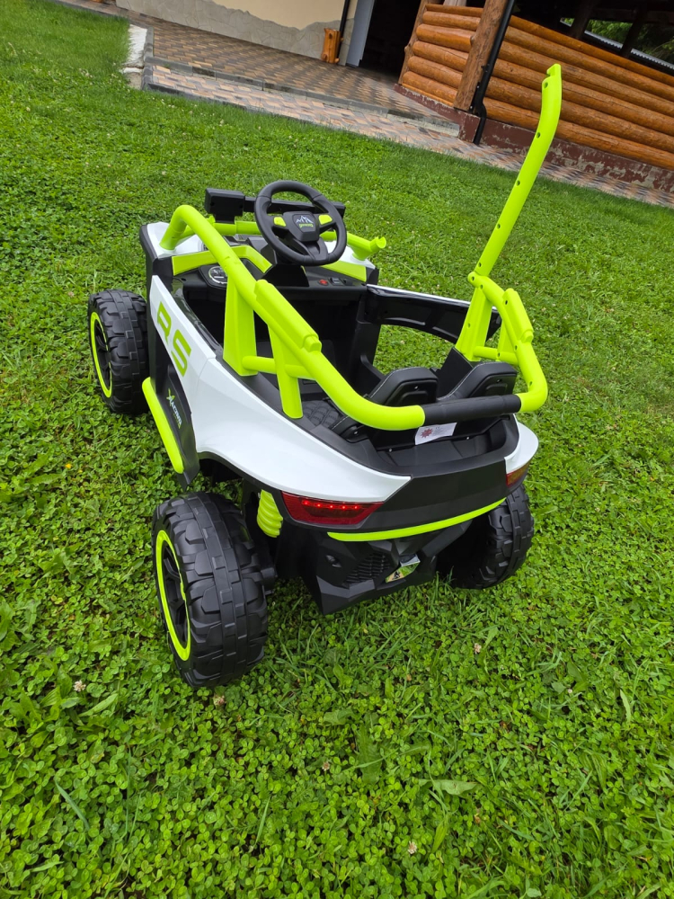 UTV electric Buggy Off-Road pentru copii, 12V 7Ah, 4 motoare 25W, telecomanda parentala, USB, suspensii, verde, 1 loc, 3-8 ani [5]