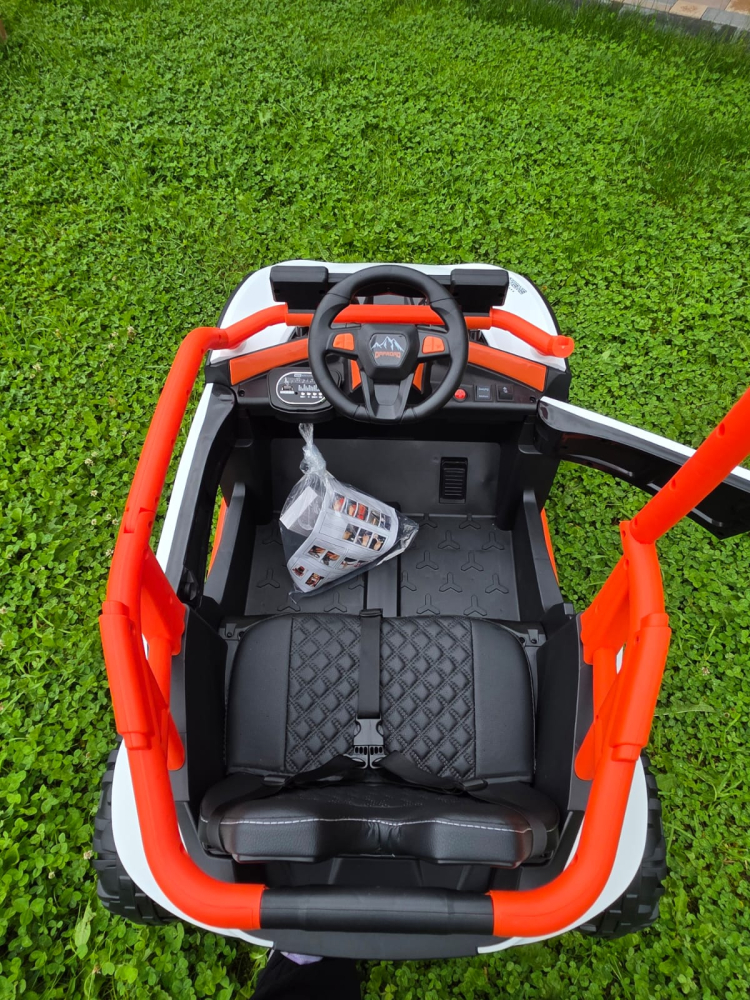 UTV electric Buggy Off-Road pentru copii, 12V 7Ah, 4 motoare 25W, telecomanda, USB, suspensii, functie de balansare, portocaliu, 1 loc, 3-8 ani [7]