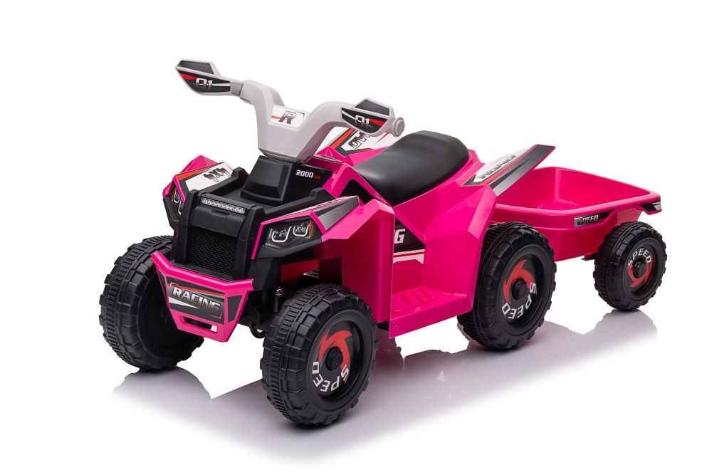 ATV electric cu remorcă XMX630T Pink, Bluetooth, Roz [4]