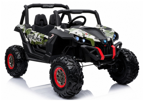 Vehicule electrice copii - Buggy XMX603 Electric Ride-On pentru copii, 24V (2x12V), 4 motoare 45W, Camuflaj Verde, roti EVA, scaun piele, 3-8 ani