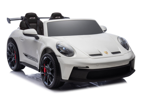 Vehicule electrice copii - Masinuta electrica Porsche 911 GT3 (DK-P911) pentru copii, 24V 10Ah, 2 motoare 280W, scaun piele, roti EVA, ALB, 3-8 ani