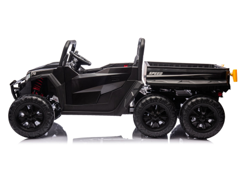 Masinuta electrica 6 roti XB-1038A 4x4 Off-Road pentru copii, 24V 7Ah, 4 motoare 200W, telecomanda, roti EVA, scaun piele, NEGRU, 3-8 ani [7]