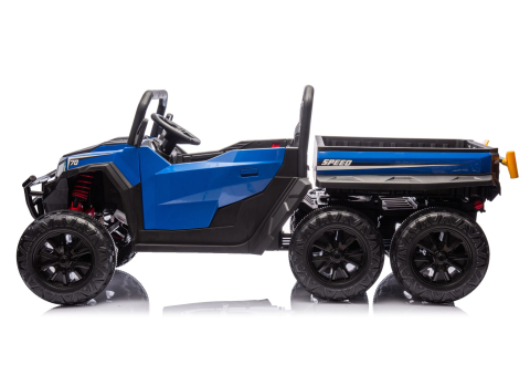 Masinuta electrica 6 roti XB-1038A 4x4 Off-Road pentru copii, 24V 7Ah, 4 motoare 200W, telecomanda, roti EVA, scaun piele, ALBASTRU, 3-8 ani [2]