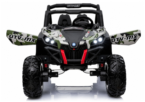 Buggy XMX603 Electric Ride-On pentru copii, 24V (2x12V), 4 motoare 45W, Camuflaj Verde, roti EVA, scaun piele, 3-8 ani [6]