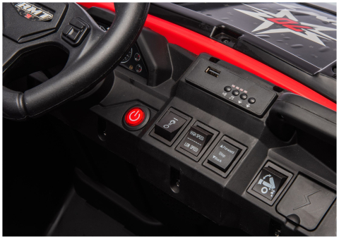 Masinuta electrica 6 roti XB-1038A 4x4 Off-Road pentru copii, 24V 7Ah, 4 motoare 200W, telecomanda, roti EVA, scaun piele, ROSU, 3-8 ani [11]
