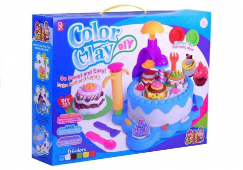Jucarii Copii - Set creativ copii tort zi de nastere DIY lut colorat accesorii incluse