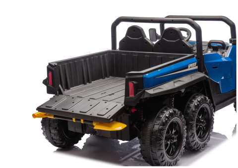 Masinuta electrica 6 roti XB-1038A 4x4 Off-Road pentru copii, 24V 7Ah, 4 motoare 200W, telecomanda, roti EVA, scaun piele, ALBASTRU, 3-8 ani [6]