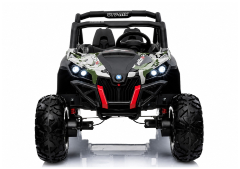 Buggy XMX603 Electric Ride-On pentru copii, 24V (2x12V), 4 motoare 45W, Camuflaj Verde, roti EVA, scaun piele, 3-8 ani [7]