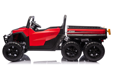 Masinuta electrica 6 roti XB-1038A 4x4 Off-Road pentru copii, 24V 7Ah, 4 motoare 200W, telecomanda, roti EVA, scaun piele, ROSU, 3-8 ani [2]