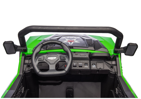 Masinuta electrica Buggy XB-1038A, 6 roti, 24V 7Ah, 4 motoare 200W, scaun piele, telecomanda, Verde, 3-8 ani [10]